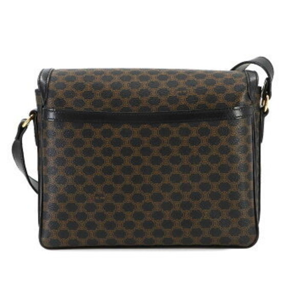 Celine Macadam Shoulder Bag Leather Black Brown - Picture 2 of 9